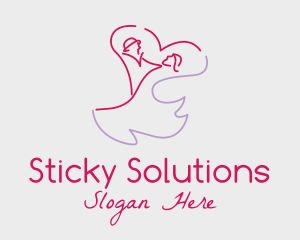 Romantic Wedding Dance Couple  logo design