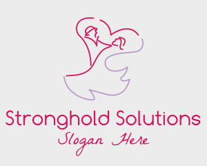 Romantic Wedding Dance Couple  logo design