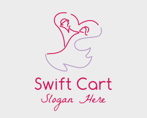 Romantic Wedding Dance Couple  logo design