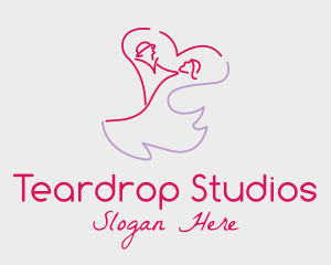 Romantic Wedding Dance Couple  logo design