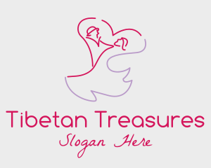 Romantic Wedding Dance Couple  logo design