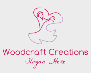 Romantic Wedding Dance Couple  logo design