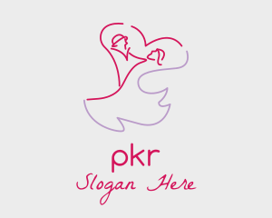 Romantic Wedding Dance Couple  logo design