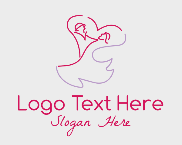 Couple - Romantic Wedding Dance Couple logo design