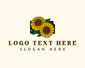 Map - Sunflower Garden Kansas logo design