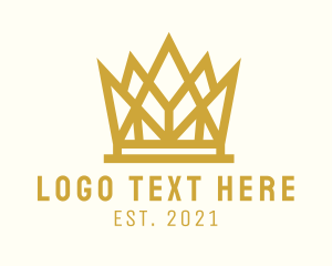 Golden King Crown logo design