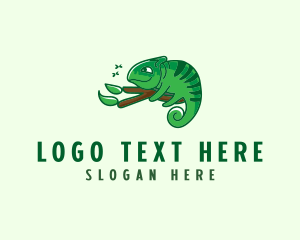 Lizard - Wild Chameleon Branch logo design
