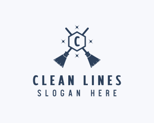 Clean Broom Housekeeping logo design