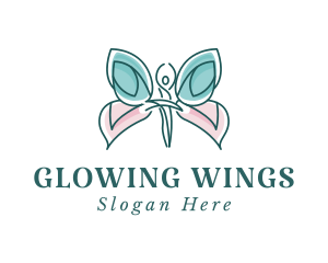 Ballerina Butterfly Wings logo design