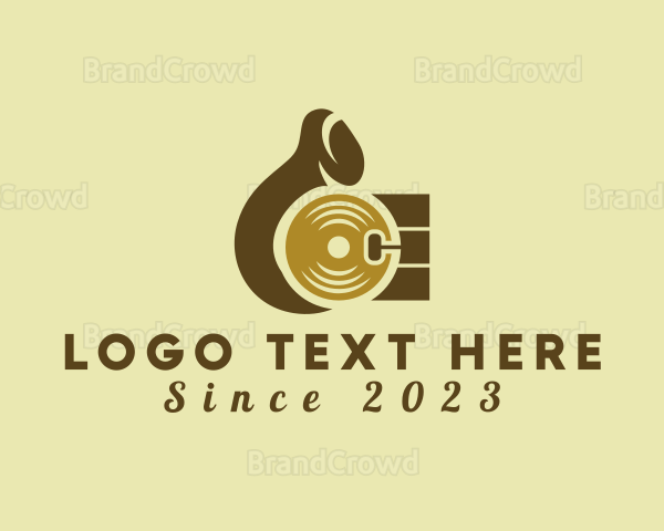 Hand Vinyl Turntable Logo