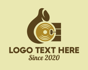 Cd - Hand Vinyl Turntable logo design