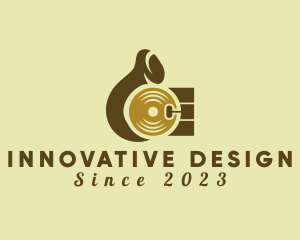 Modernist - Hand Vinyl Turntable logo design