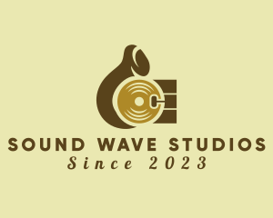 Cd - Hand Vinyl Turntable logo design