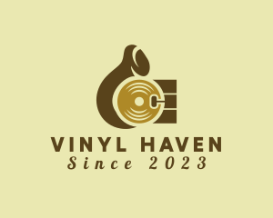 Vinyl - Hand Vinyl Turntable logo design