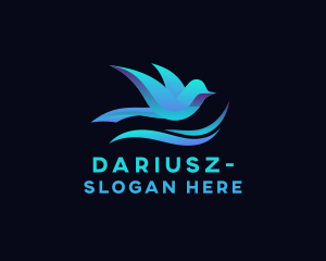 Sparrow - 3d Sparrow Bird Wave logo design