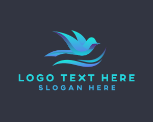 Delivery - 3d Sparrow Bird Wave logo design