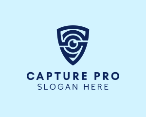 Shield Lens Security logo design