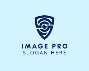 Shield Lens Security logo design