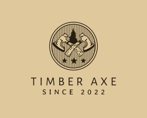 Forest Axe Lumberjack logo design