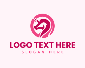 Nursery - Pink Mythical Unicorn logo design