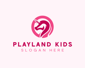 Pink Mythical Unicorn logo design