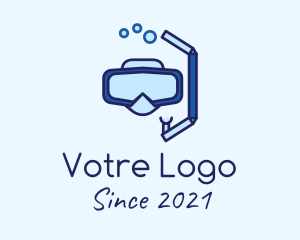Underwater - Blue Snorkeling Gear logo design