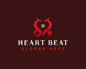 Heart Devil Love logo design