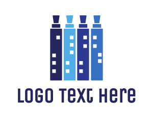 Blue City - Blue Vape City Shop logo design
