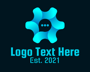 Speech Bubble - Cog Chat Bubble logo design