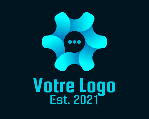 Machinery - Cog Chat Bubble logo design