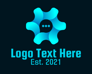 Social Media - Cog Chat Bubble logo design