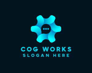 Cog Chat Bubble logo design