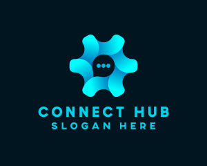 Cog Chat Bubble logo design