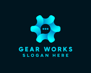 Cog Chat Bubble logo design