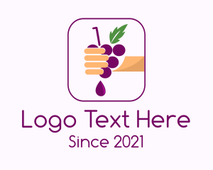 Grape Juice - Hand Squeezed Grape logo design