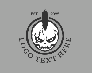 Musician - Cool Mohawk Skull logo design