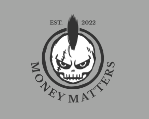 Band - Cool Mohawk Skull logo design