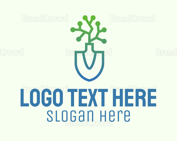 Gradient Gardening Shovel Logo