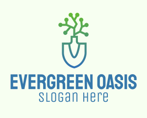 Arboretum - Gradient Gardening Shovel logo design