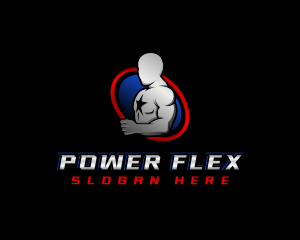 Bodybuilder Muscular Man logo design