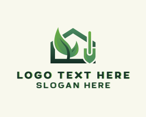 Eco - House Plant Shovel logo design