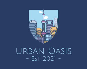 City - Shanghai China City logo design