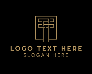Modern Monoline Letter T logo design