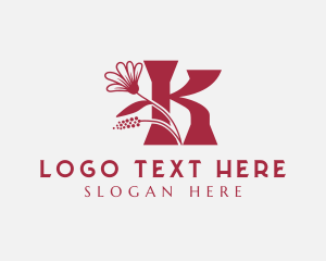 Natural - Natural Flower Letter K logo design