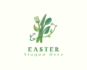 Eat - Organic Food Cutlery logo design