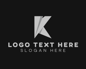Construction - Creative Origami Letter K logo design