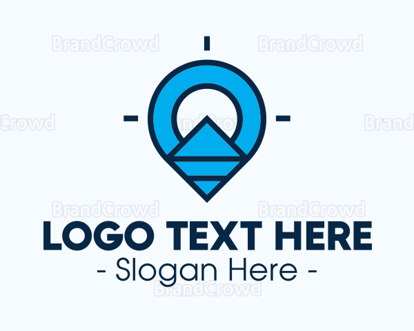 Blue Geometric Pin Logo