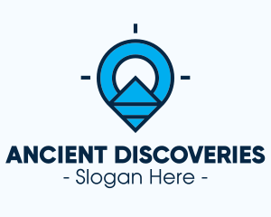 Blue Geometric Pin logo design