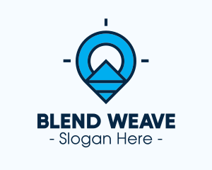 Blue Geometric Pin logo design