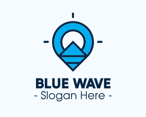 Blue - Blue Geometric Pin logo design